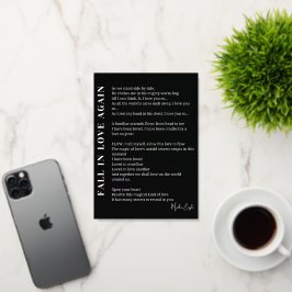 Herfst in de liefde opnieuw poëzie folie wenskaart