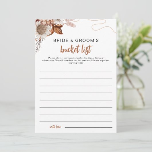 Herfst in de liefde | Pas getrouwd Bucket List Vri Kaart (Staand voorkant)