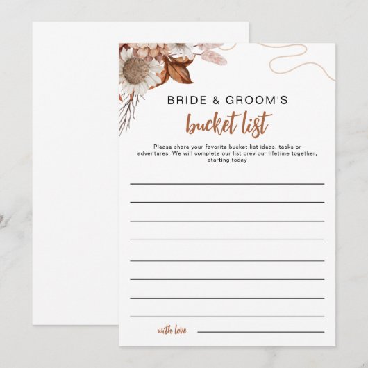 Herfst in de liefde | Pas getrouwd Bucket List Vri Kaart (Voorkant / Achterkant)