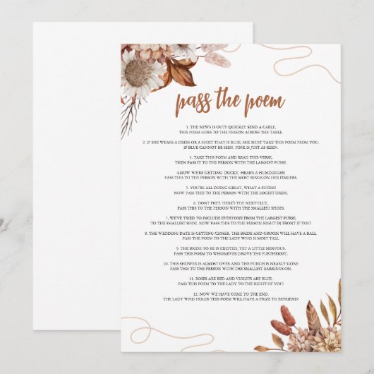 Herfst in de liefde | Passeer het gedicht Vrijgeze Kaart (Voorkant / Achterkant)