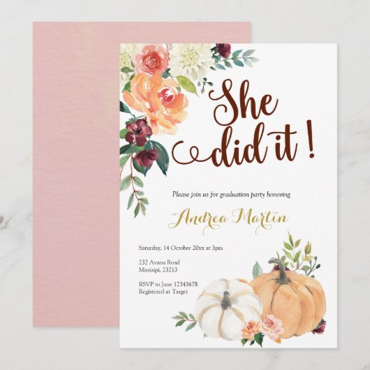 herfst in de liefde pompoen kaart (Voorkant / Achterkant)