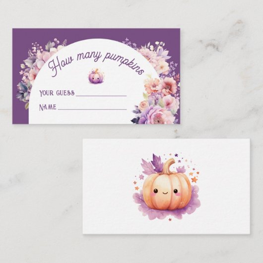 Herfst in de liefde raadt hoeveel pompoenen baby s informatiekaartje (Voorkant / Achterkant)