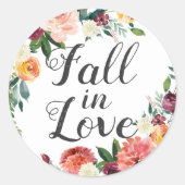 Herfst in de liefde Robuust Burgundy Blush Floral  Ronde Sticker (Voorkant)