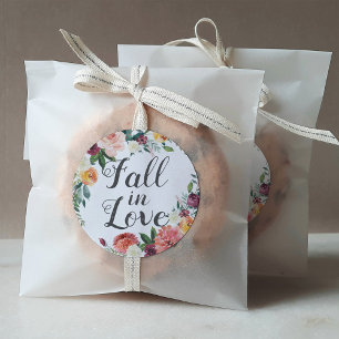 Herfst in de liefde Robuust Burgundy Blush Floral  Ronde Sticker