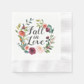 Herfst in de liefde Robuust Burgundy Floral Wreath Servet (Voorkant)