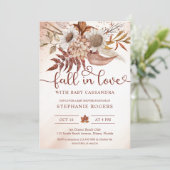 Herfst in de liefde romantisch Boho Floral Baby sh Kaart (Staand voorkant)