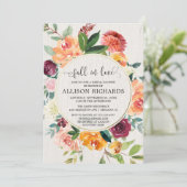 Herfst in de liefde Rustic floral foliage vrijgeze Kaart (Staand voorkant)