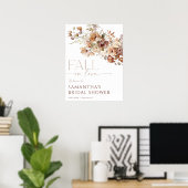 Herfst in de liefde rustieke floral vrijgezellenfe poster (Thuiskantoor)