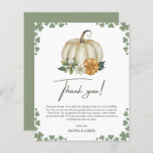 Herfst in de liefde Sage Green Wedding Dank u Card (Voorkant / Achterkant)