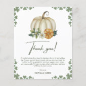 Herfst in de liefde Sage Green Wedding Dank u Card (Voorkant)