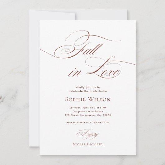 Herfst in de liefde Sophisticated Script Vrijgezel Kaart (Voorkant)