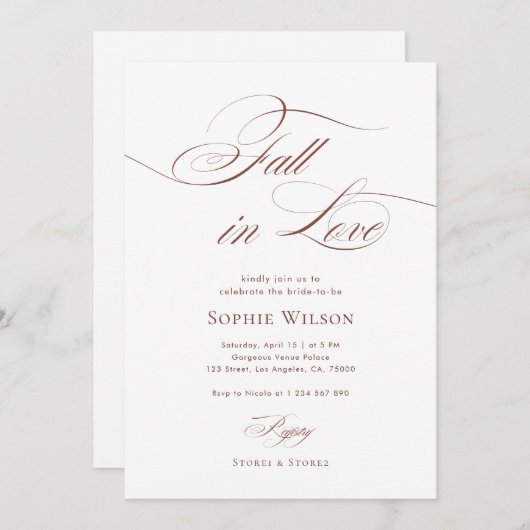 Herfst in de liefde Sophisticated Script Vrijgezel Kaart (Voorkant / Achterkant)