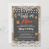 Herfst in de liefde verlofpartij rustic chalkboard kaart (Voorkant)