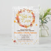 Herfst in de liefde verlovingsfeest met de grote r kaart (Staand voorkant)