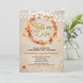 Herfst in de liefde verlovingsfeest met vintage kaart (Staand voorkant)