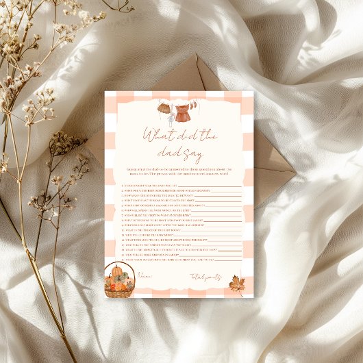 Herfst in de liefde Wat zei de vader Baby shower Kaart