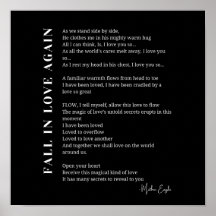 Herfst in de liefde weer gedicht Wall Art poster