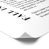 Herfst in de liefde weer gedicht Wall Art poster (Hoek)