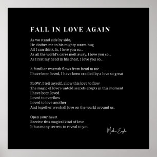 Herfst in de liefde weer gedicht Wall Art poster