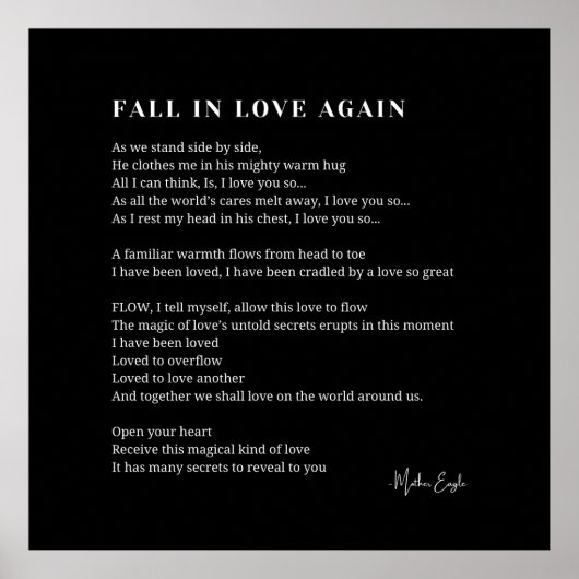 Herfst in de liefde weer gedicht Wall Art poster (Voorkant)