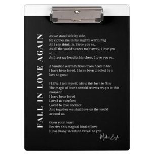 Herfst in de liefde weer gedicht Wall Art poster Klembord