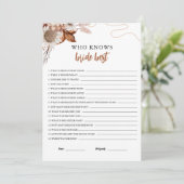 Herfst in de liefde | Wie kent de bruid beste spel Kaart (Staand voorkant)