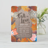 Herfst in de liefde Woodland Animals Wood Baby sho Kaart (Staand voorkant)
