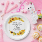 Herfst in de liefde | Zonnebloem Bloemen Herfst br Papieren Bordje (Feest)