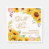 Herfst in de liefde | Zonnebloem Vrijgezellenfeest Servet (Voorkant)