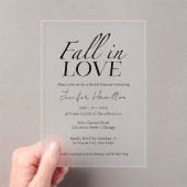 Herfst in de liefde | Zwart-wit Vrijgezellenfeest Acryl Uitnodigingen (Insitu (Draagbaar))