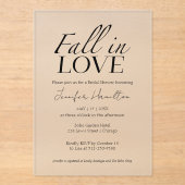 Herfst in de liefde | Zwart-wit Vrijgezellenfeest Acryl Uitnodigingen (Voorkant)