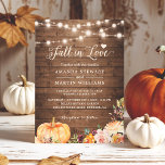 Herfst in de liefdesherfst Floral Pumpkin Wedding Kaart<br><div class="desc">Kondig uw liefdesvolle feest aan met deze Herfst in Love Rustic Autumn Floral Wedding Invitation. Deze uitnodiging belichaamt de rustieke schoonheid en charme van de herfst, met prachtige bloemenelementen en een schattig pompoenontwerp. De aanpasbare sjabloon stelt u in staat om uw persoonlijke touch toe te voegen met behulp van Zazzle's...</div>