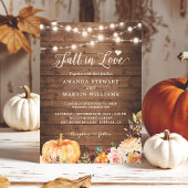 Herfst in de liefdesherfst Floral Pumpkin Wedding Kaart