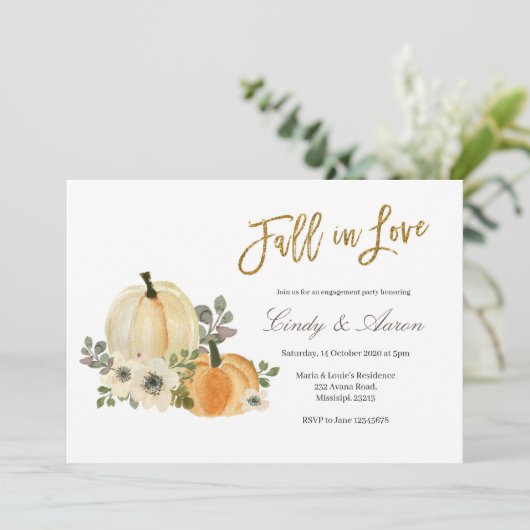 Herfst in de liefdeslobby kaart (Staand voorkant)