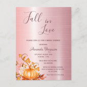 Herfst in de liefdespompoen Bridal Shower-uitnodig Briefkaart (Voorkant)