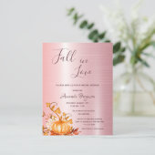 Herfst in de liefdespompoen Bridal Shower-uitnodig Briefkaart (Staand voorkant)