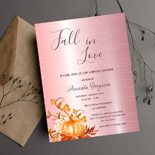 Herfst in de liefdespompoen Bridal Shower-uitnodig Briefkaart