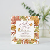 Herfst in de liefdesval laat het Baby shower achte Kaart (Staand voorkant)