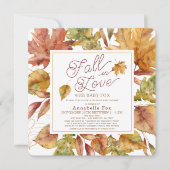 Herfst in de liefdesval laat het Baby shower achte Kaart (Voorkant)