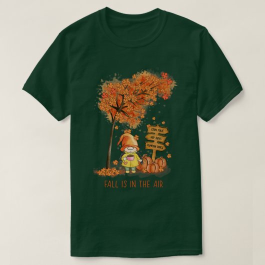 Herfst in de luchtherfst van de tuin en bladeren t-shirt (Design voorkant)