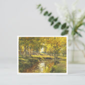 Herfst in de Meadow Edge Schilderij Briefkaart (Staand voorkant)