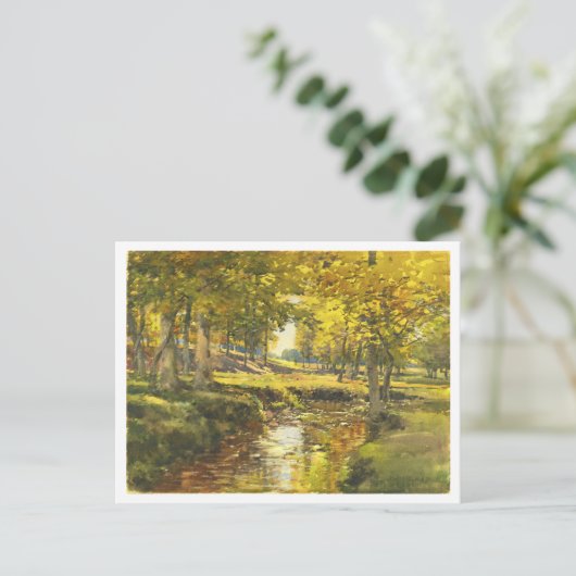 Herfst in de Meadow Edge Schilderij Briefkaart (Staand voorkant)