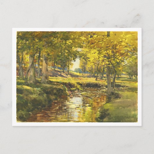 Herfst in de Meadow Edge Schilderij Briefkaart (Voorkant)