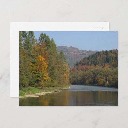 Herfst in de rivier de Pieniny Dunajec Briefkaart (Voorkant / Achterkant)