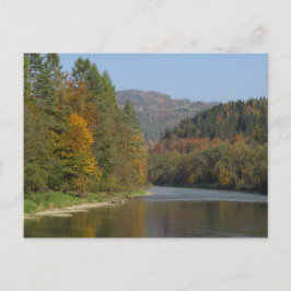 Herfst in de rivier de Pieniny Dunajec Briefkaart