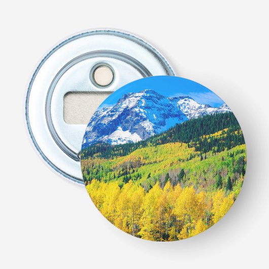 Herfst in de Rocky Mountains Button Flesopener (Voorkant)