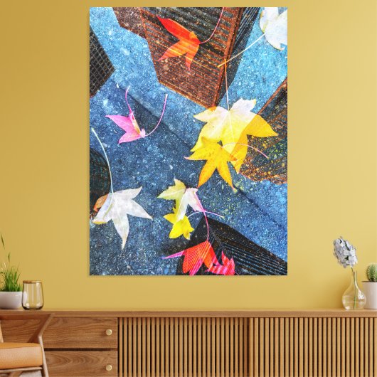 Herfst in de stad abstract canvas afdruk (Insitu (Woonkamer))