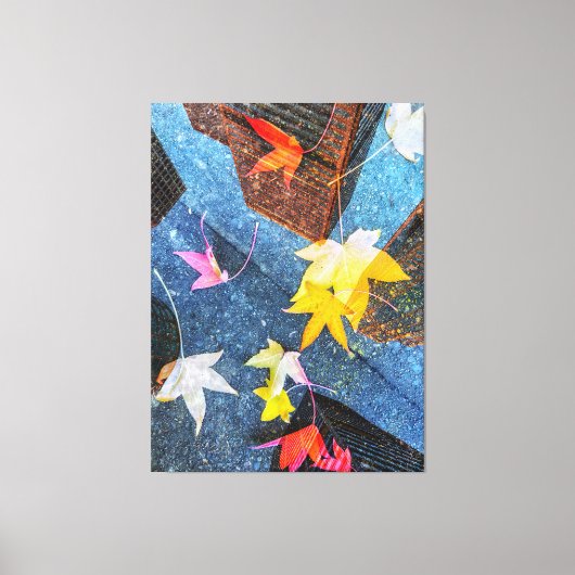 Herfst in de stad abstract canvas afdruk (Voorkant)