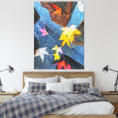 Herfst in de stad abstract canvas afdruk (Insitu (Slaapkamer))