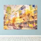 Herfst in de stad Abstract Canvas Afdruk (Insitu (Houten vloer))